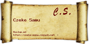 Czeke Samu névjegykártya